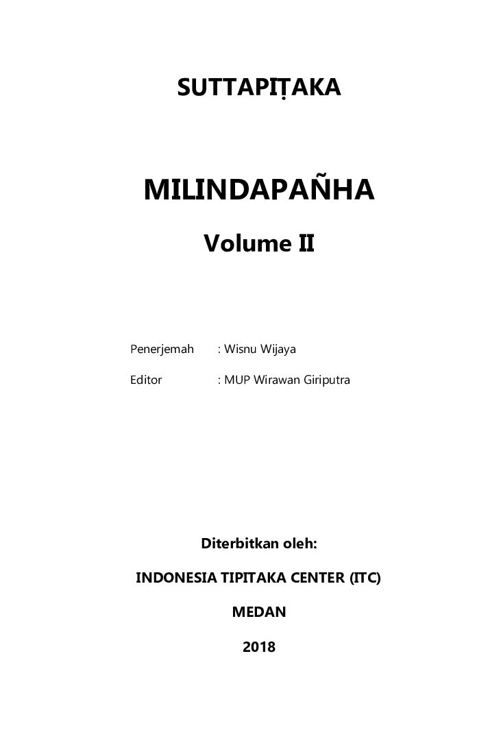 Milindapanha-Volume-2